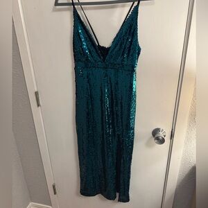 Lulu's Teal Sequin Dress